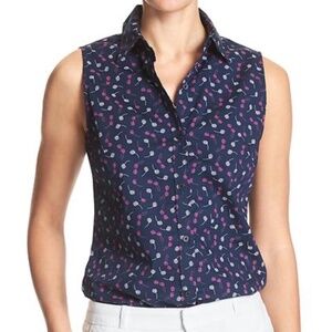 Banana Republic Women's Navy and Blue Blouse